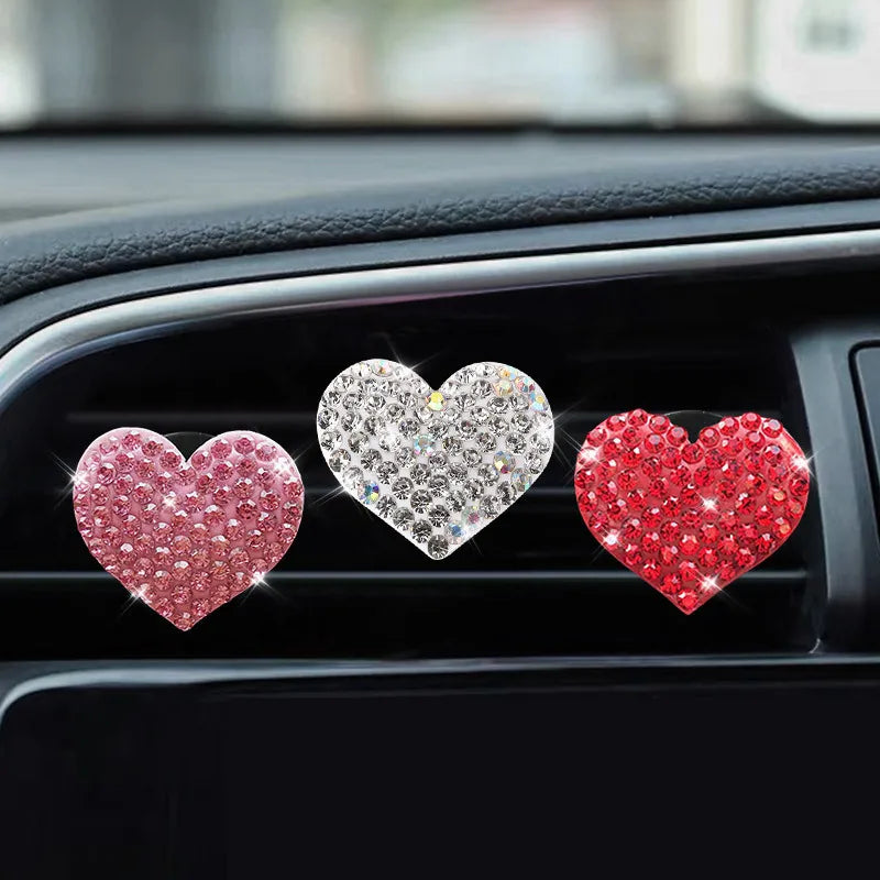 heart rhinestone car perfume clip - MRSLM