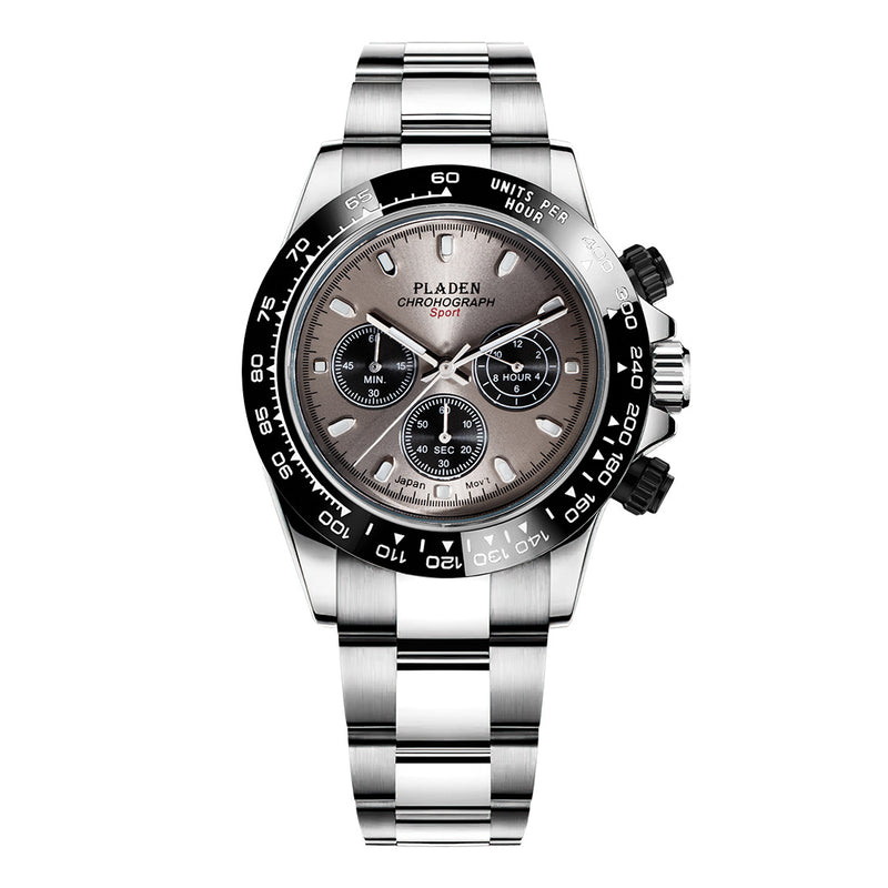 men's steel band luminous quartz watch, view 5 - MRSLM
