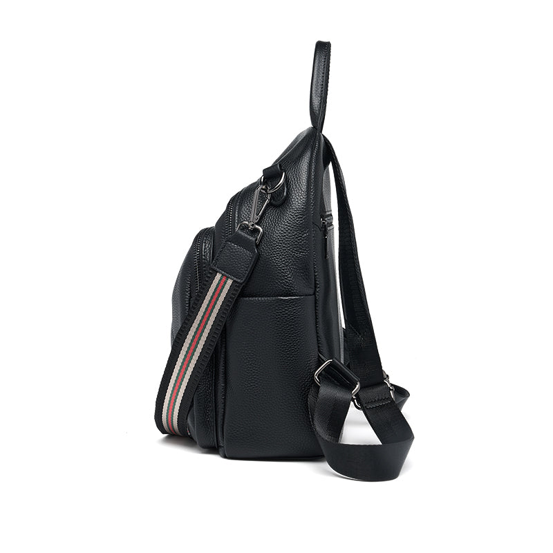 genuine leather plaid backpack, view 7 - MRSLM