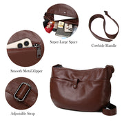 leather crossbody hobo bag, view 8 - MRSLM