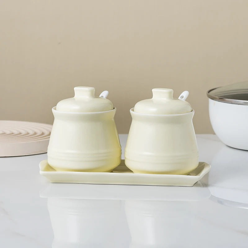 elegant ceramic spice jar set, view 4 - MRSLM