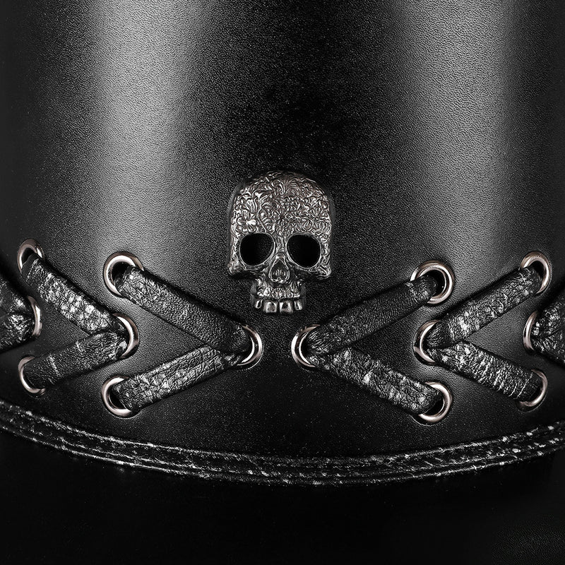 Punk skull black top hat, view 3 - MRSLM