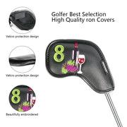 golf iron head cover with wine glass pattern, view 3 - MRSLM