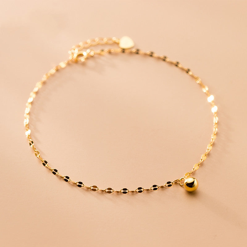 pearl charm s925 silver anklet, view 2 - MRSLM