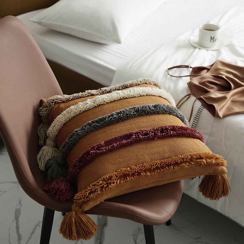 bohemian tufted cushion cover, view 12 - MRSLM