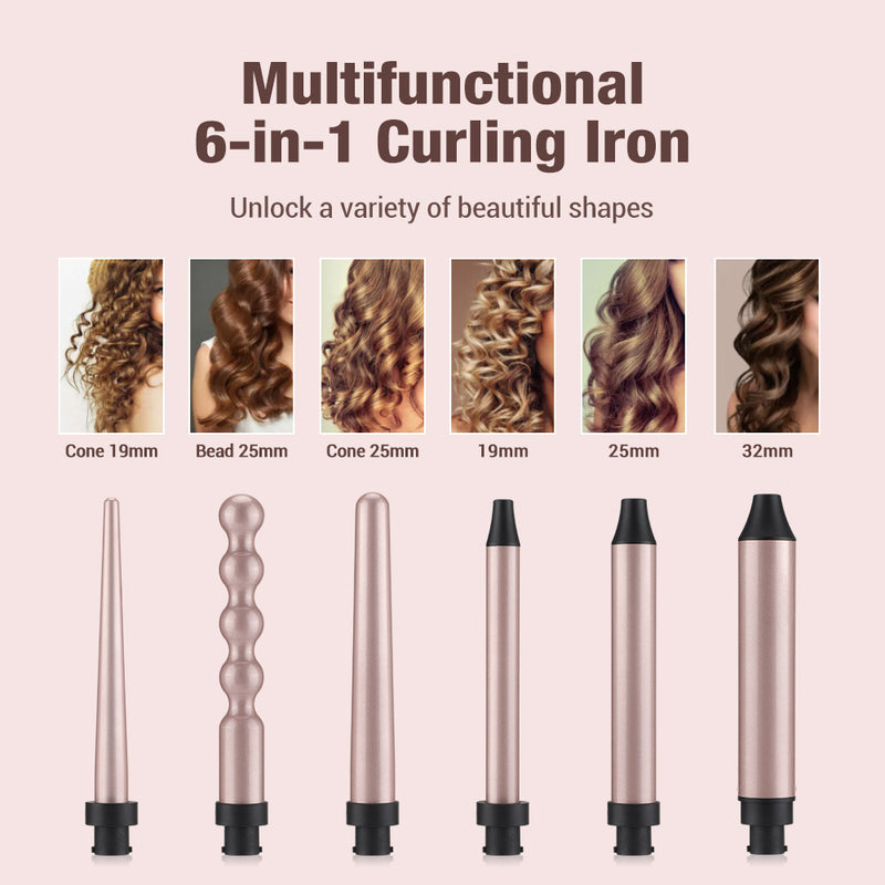 6-in-1 hair waver iron, view 4 - MRSLM