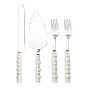 pearl ceramic handle cake knife set, view 2 - MRSLM