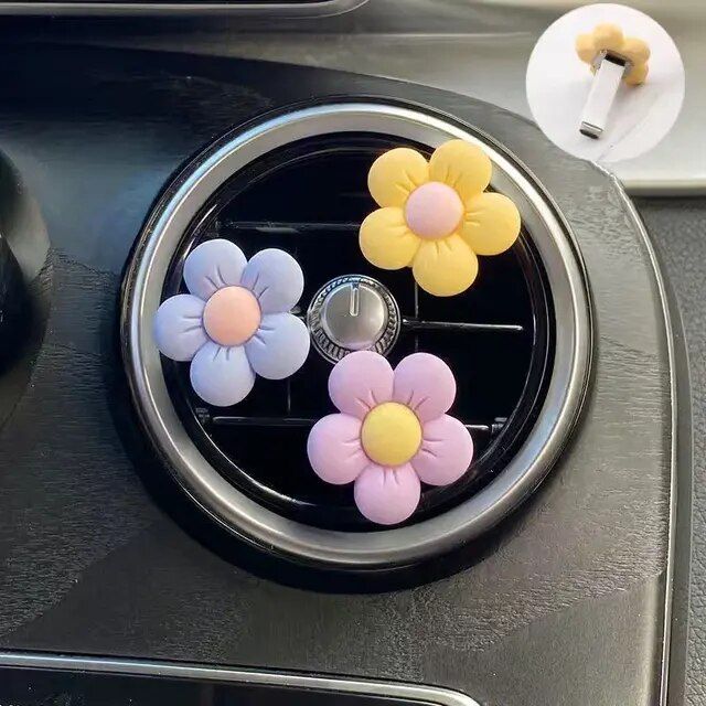 Colorful Flower Perfume Clip, Car Air Vent Decoration