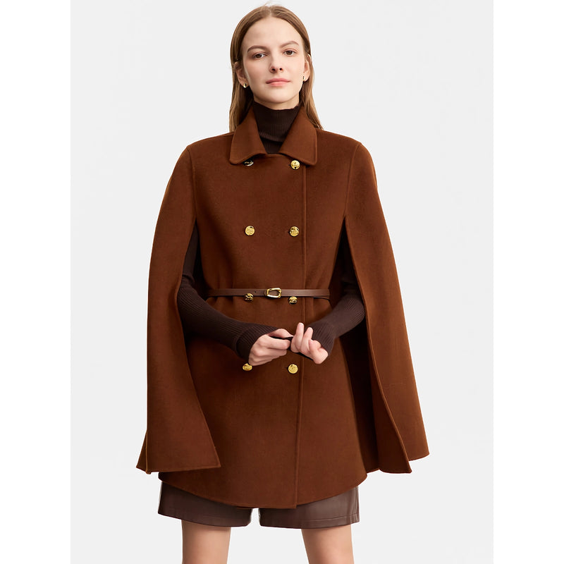 vintage wool cashmere cape coat, view 3 - MRSLM
