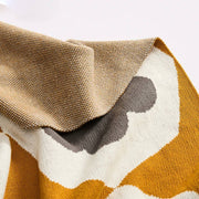 floral knitted cotton throw blanket, view 7 - MRSLM