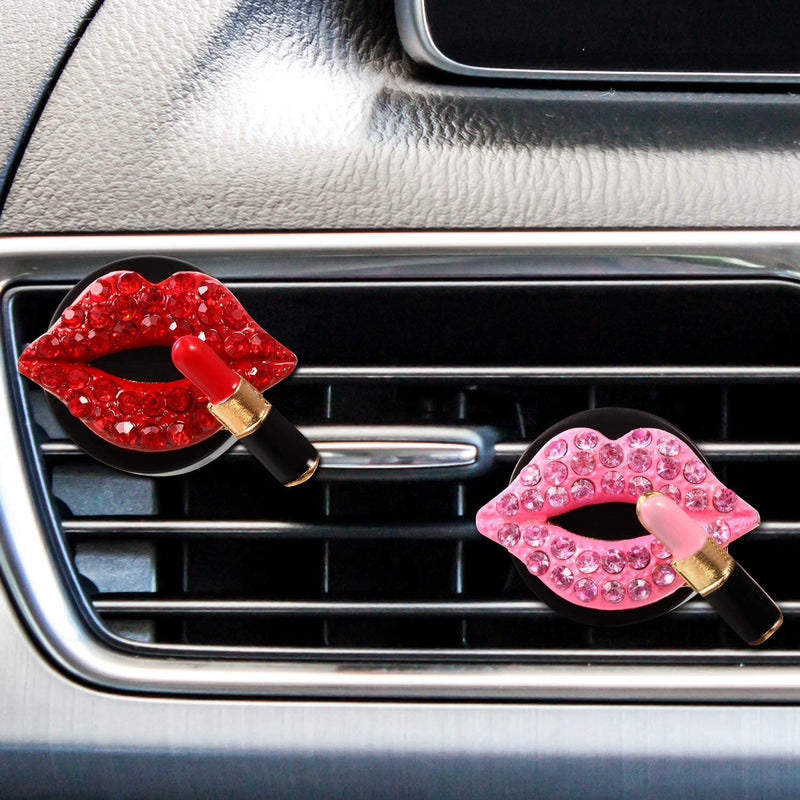 red lips car air freshener clip, view 6 - MRSLM