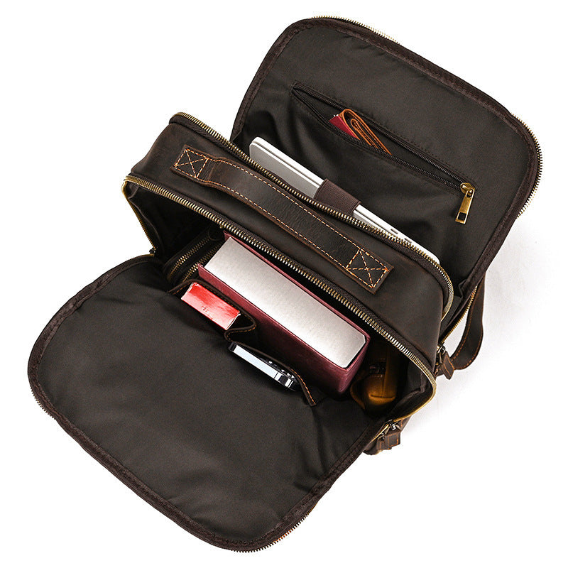 Leather travel backpack, view 5 - MRSLM