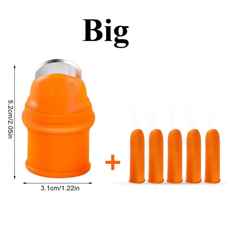 silicone thumb guard harvesting knife, view 2 - MRSLM