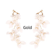 ceramic flower leaf ear clips, view 8 - MRSLM