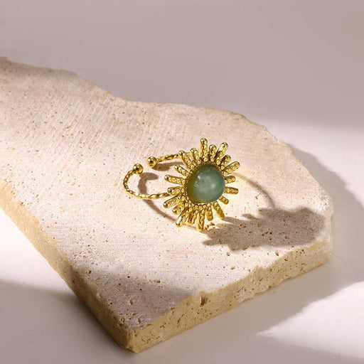 adjustable gold sun opal ring - MRSLM