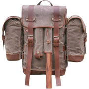 oil wax canvas camping backpack, view 4 - MRSLM