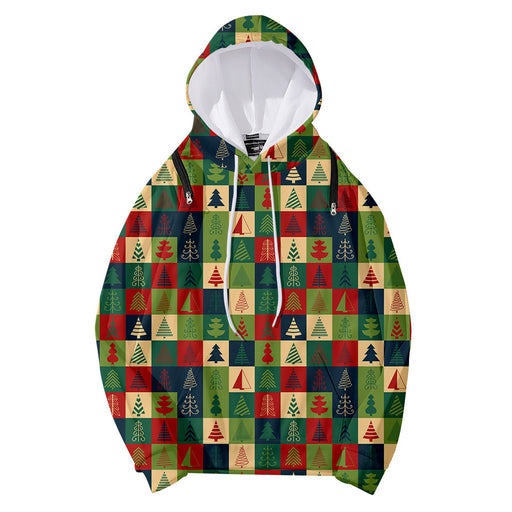 women's christmas print detachable hood sweater - MRSLM