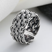 sterling silver woven twist ring, view 8 - MRSLM