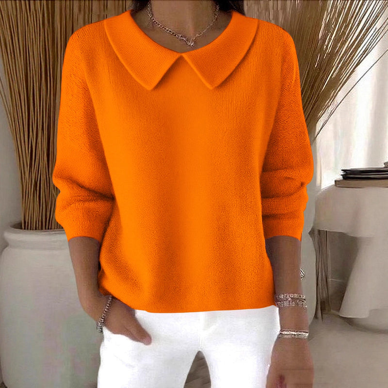 women's loose solid color long-sleeve top, view 2 - MRSLM
