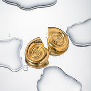 Gold-plated spiral conch earrings, view 4 - MRSLM