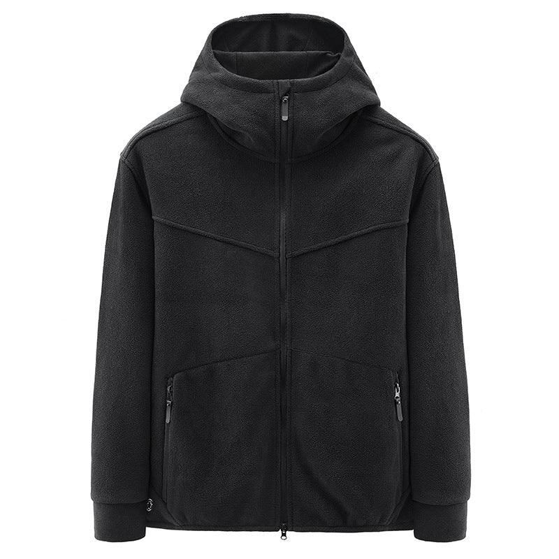Men's loose plush fleece jacket, view 3 - MRSLM