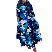 lace-up printed plus size dress, view 5 - MRSLM