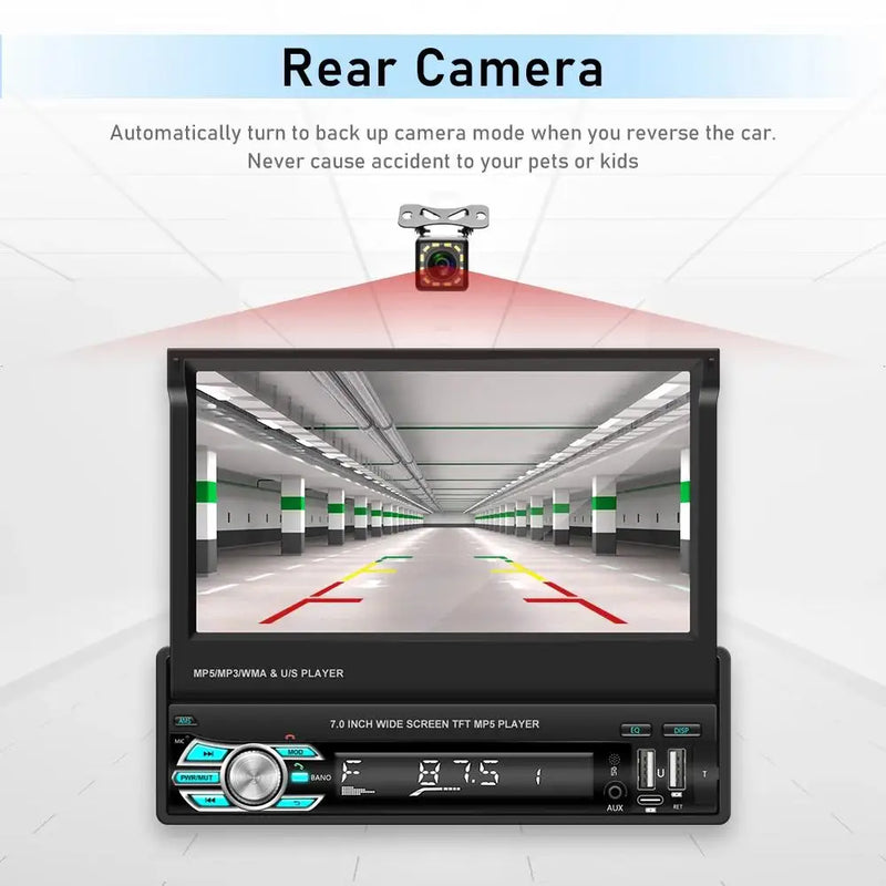 7 inch retractable touchscreen car stereo, view 12 - MRSLM