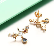 blue water drop silver earrings, view 3 - MRSLM