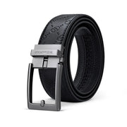 men's leather belt with automatic buckle, view 4 - MRSLM