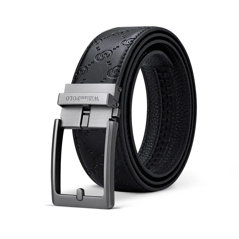 men's leather belt with automatic buckle, view 4 - MRSLM