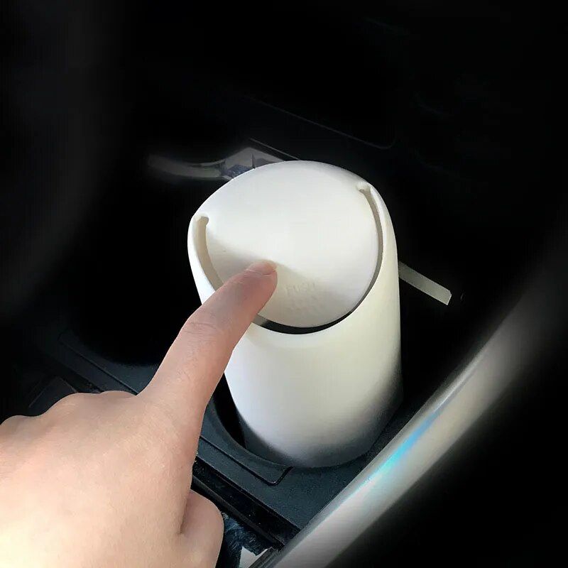 Compact Silicone Press-Type Car Trash Can & Organizer