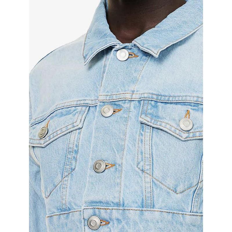 Short denim jacket with belt, view 5 - MRSLM