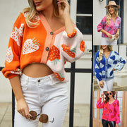 women's v-neck button cardigan jacket - MRSLM