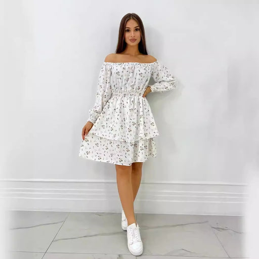 women's off-shoulder floral a-line dress - MRSLM