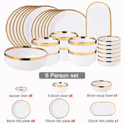 nordic bone china plate set, view 4 - MRSLM