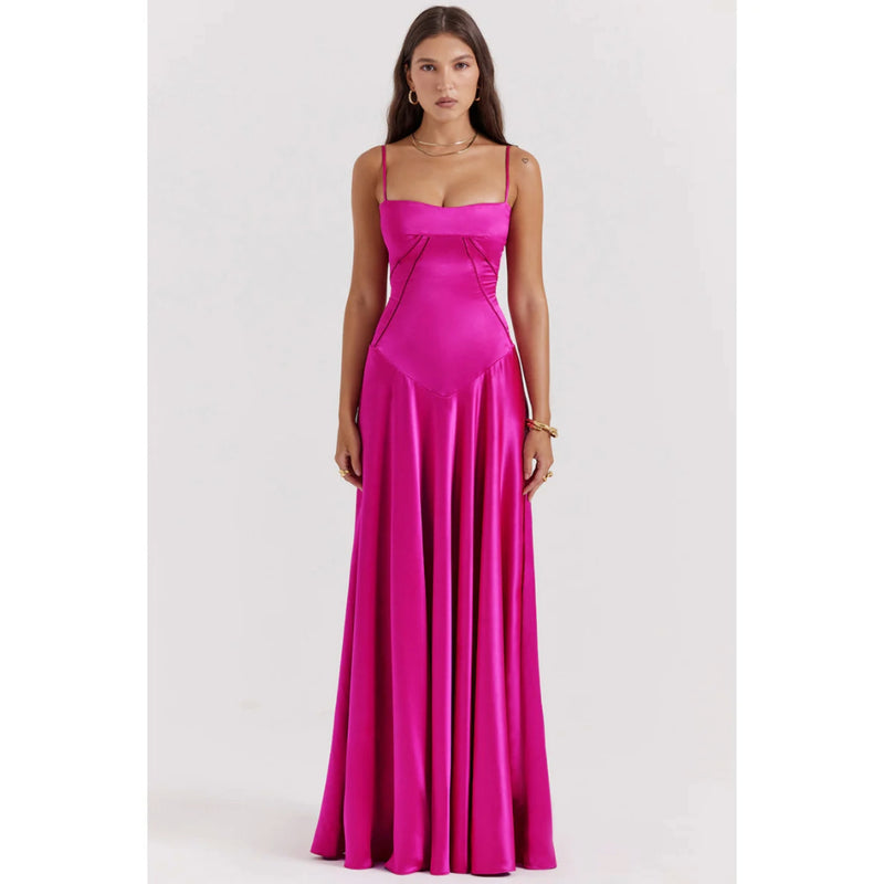 lace-up formal dress, view 3 - MRSLM