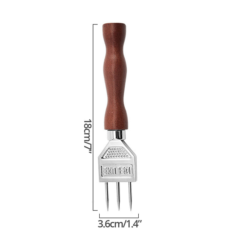 stainless steel ice crusher with wooden handle, view 2 - MRSLM