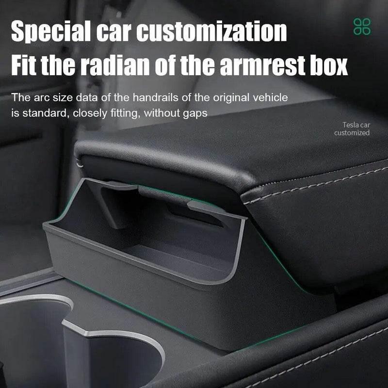 Tesla console storage organizer, view 4 - MRSLM