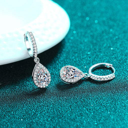 women's moissanite water drop stud earrings - MRSLM