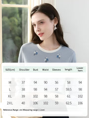 women's embroidered slim long sleeve t-shirt, view 6 - MRSLM