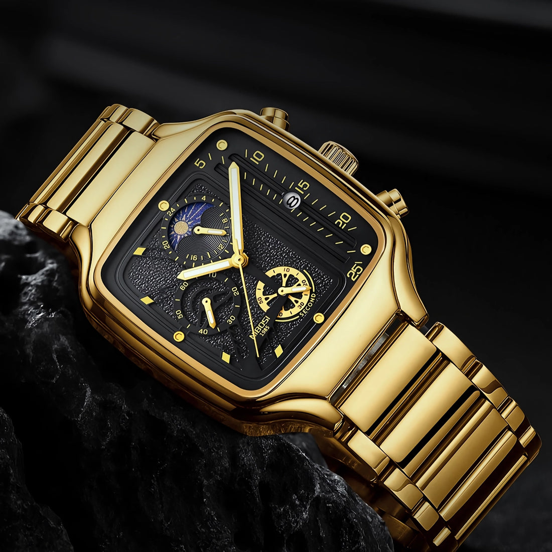 Luxury Quartz Square Men's Sport Water-Resistant Wristwatch