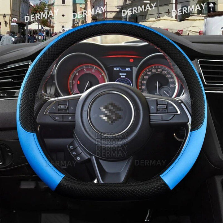 Microfiber Leather & Carbon Fiber Steering Wheel Cover for Suzuki Swift 2017-2021