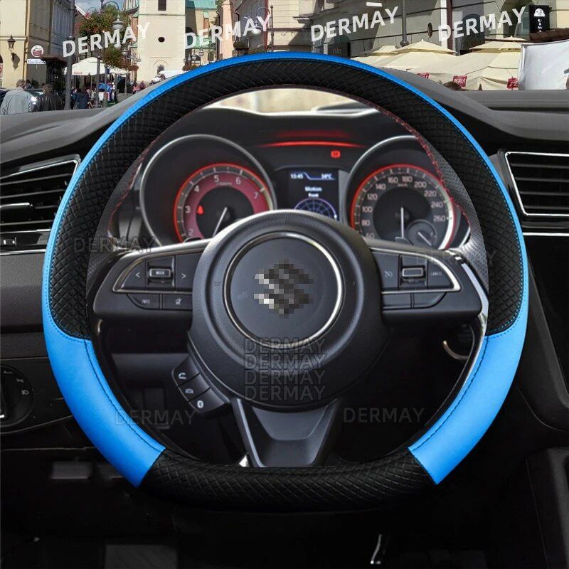 microfiber leather steering wheel cover for Suzuki Swift, view 9 - MRSLM