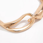 Gold chunky metal buckle choker necklace, view 9 - MRSLM