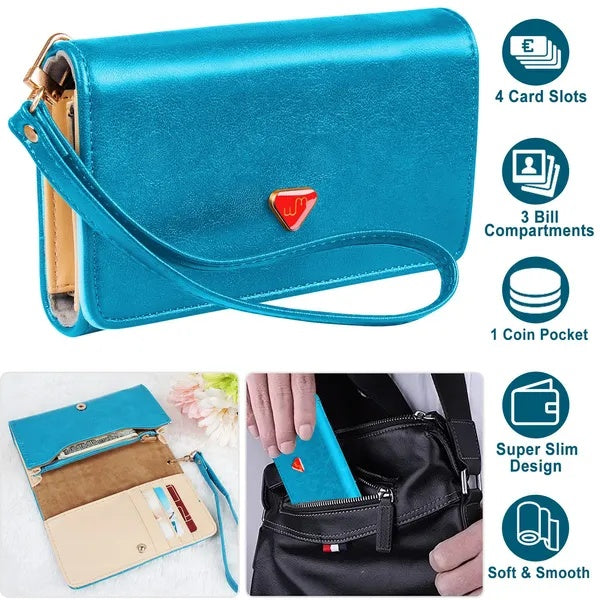 women's wristlet wallet pu leather, view 3 - MRSLM
