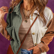 Women's color-block corduroy shirt jacket - MRSLM