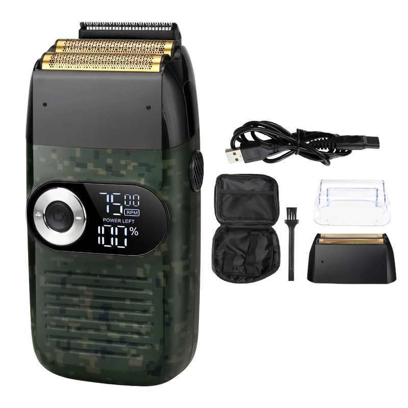 2-in-1 LCD electric shaver and beard trimmer, view 2 - MRSLM