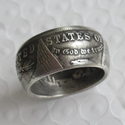 antique morgan dollar coin ring, view 2 - MRSLM