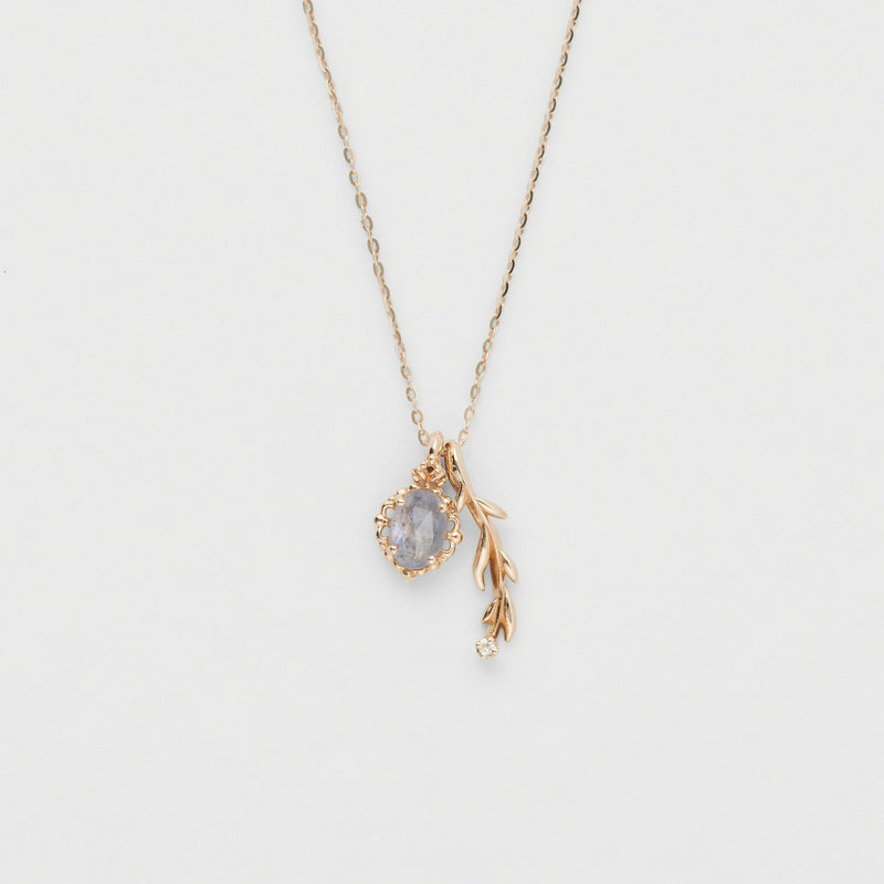 natural cordierite stone necklace, view 5 - MRSLM
