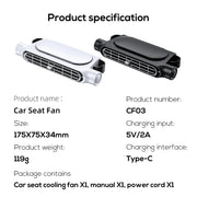 3-speed car seat cooling fan, view 7 - MRSLM